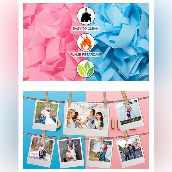 4 Gender Reveal Confetti Cannon in Pink - Picture 7 of 10